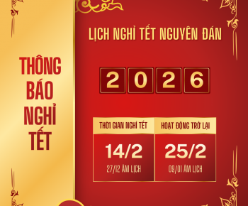 THÔNG BÁO LỊCH NGHỈ TẾT NGUYÊN ĐÁN 2026